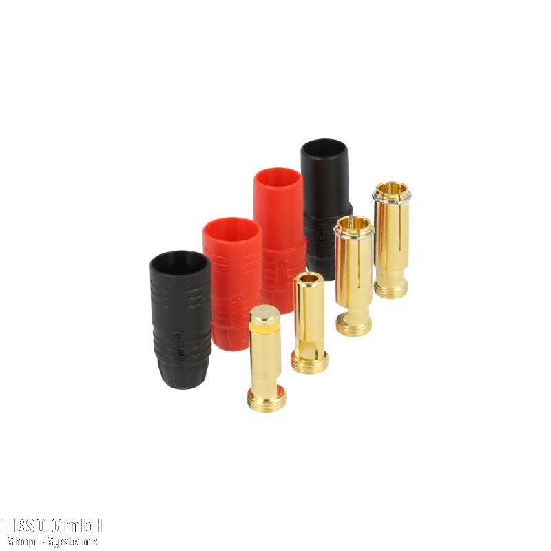 7mm anti spark gold connector system AS150 - 150A - Red 1 Set, B